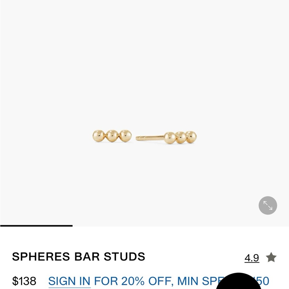 Mejuri Spheres Bar Studs (Solid Gold) - Picture 5 of 5